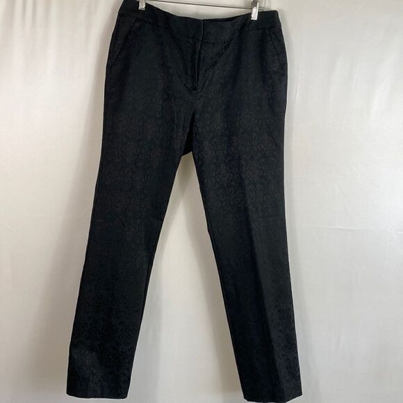 ❤️Last Chance Dana Buchman cotton blend black paisley cigarette pants size 14 - Picture 1 of 10
